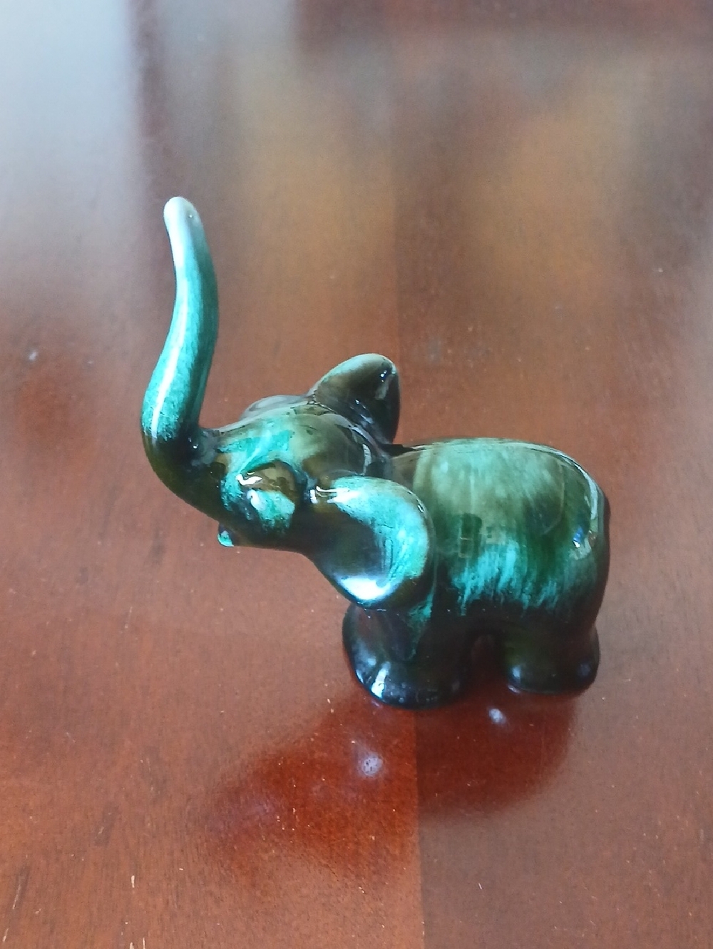 Vintage Blue Mountain Baby Elephant Pottery Figurine